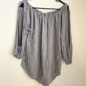 Don't Ask Why Gray 3/4 Slit Sleeve Top